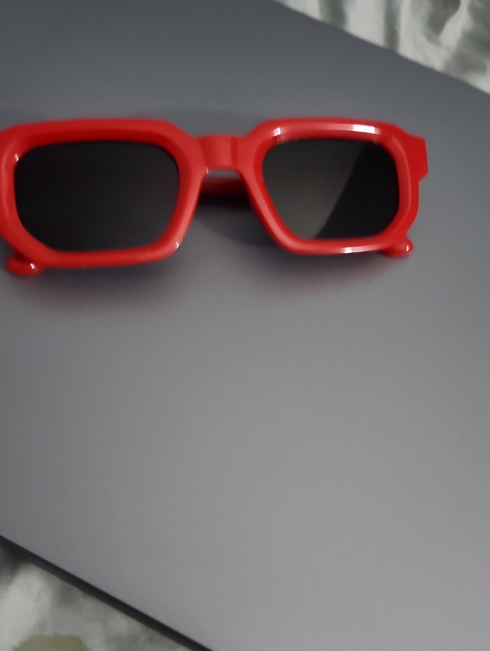 Red Rectangle Sunglasses for Men - Bold Red Frames